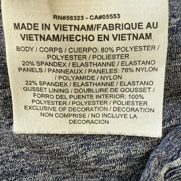 Nike Pro Leggings Heathered Blue Gray Black Mesh Paneled Women’s XL Big Swoosh - Picture 3 of 11